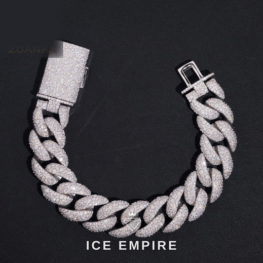 Iced Out Rose Gold Plated Moissanite Cuban Chain