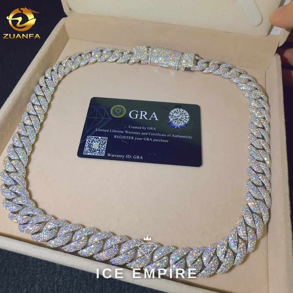 Iced Out Rose Gold Plated Moissanite Cuban Chain