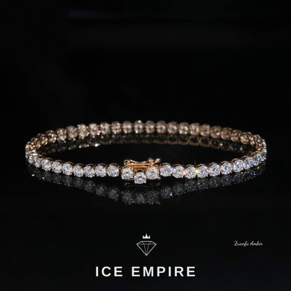 Iced Out 14K Gold Lab Grown Diamond Tennis Bracelet