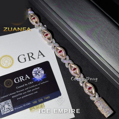 Iced Out 925 Silver Moissanite Cuban Chain