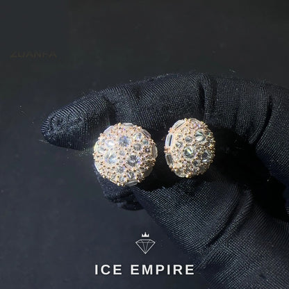 Iced Out 925 Silver Moissanite Stud Earrings