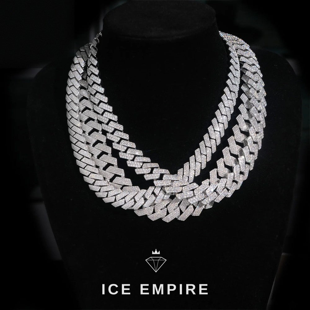 Iced Out Rose Gold Plated Moissanite Cuban Chain