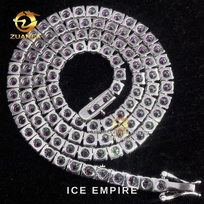 Iced Out Rose Gold Plated Moissanite Cuban Chain