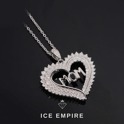 Iced Out Heart 925 Silver Lab Grown Diamond Pendant
