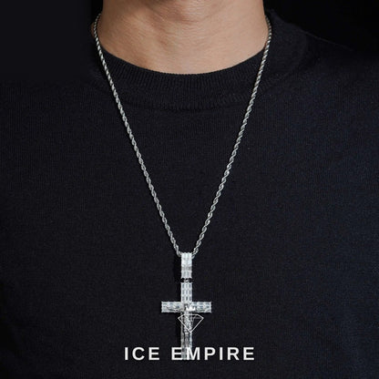 Iced Out Baguette 925 Silver Moissanite Pendant