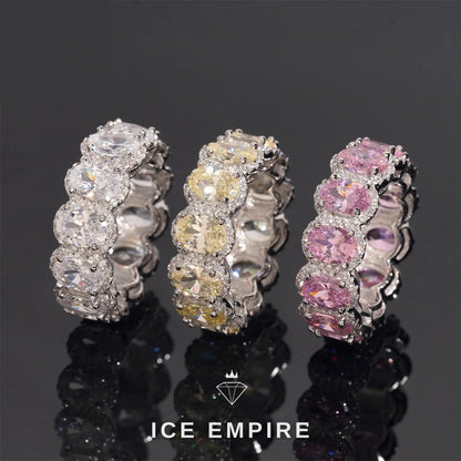 Iced Out 925 Silver Moissanite Engagement Ring