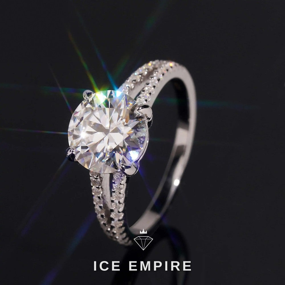 Iced Out Gold Plated Moissanite Engagement Ring
