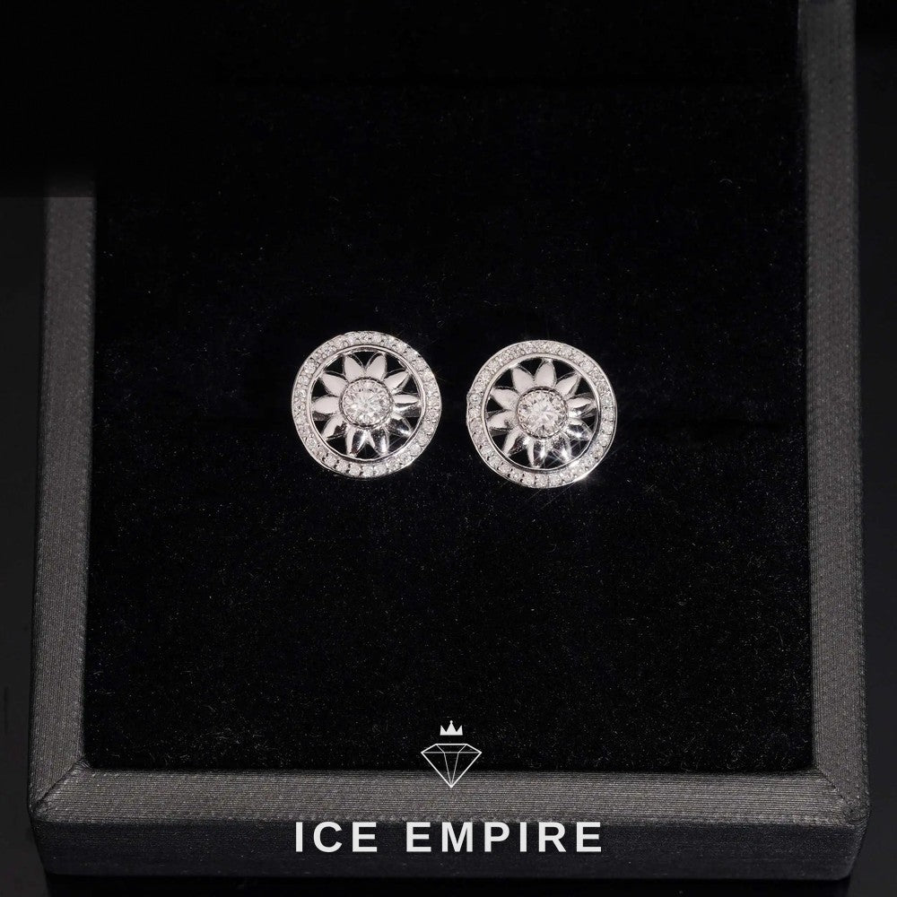 Iced Out 925 Silver Moissanite Stud Earrings