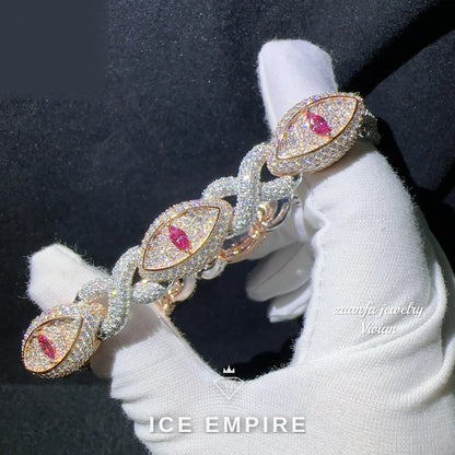 Iced Out 925 Silver Moissanite Cuban Chain