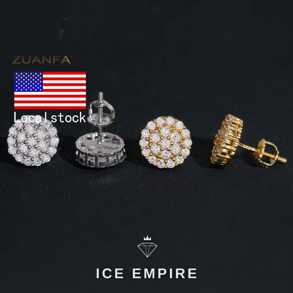 Iced Out Cluster 925 Silver Moissanite Earrings