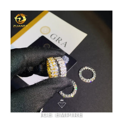 Iced Out Gold Plated Moissanite Wedding Band