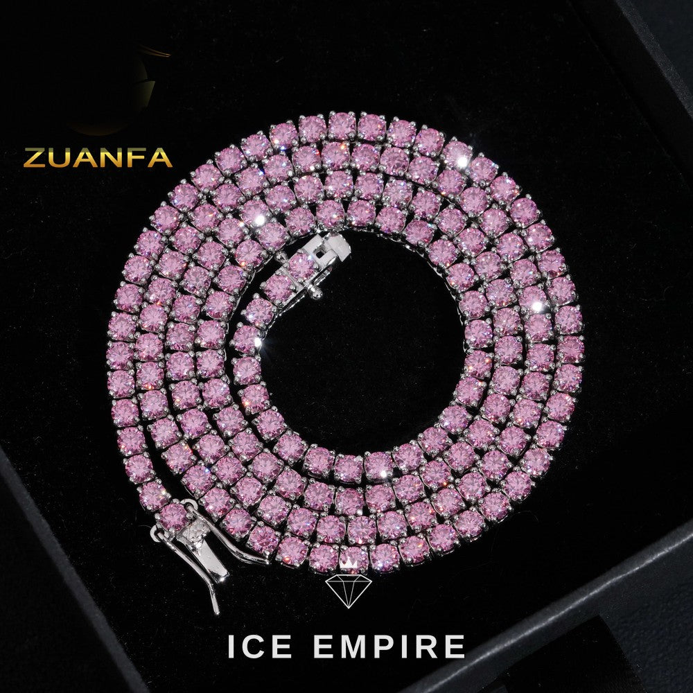 Iced Out 925 Silver Moissanite Tennis Chain