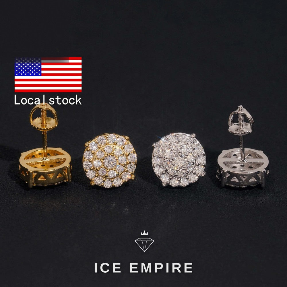 Iced Out Gold Plated Moissanite Earrings