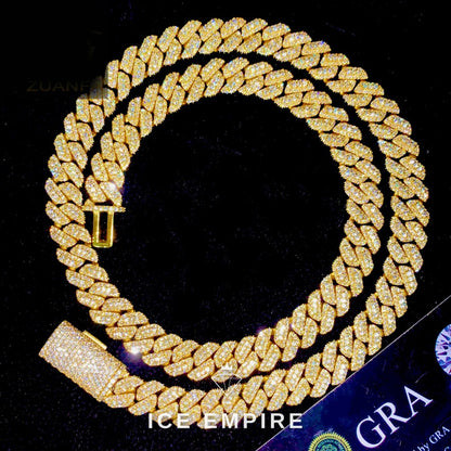 Iced Out Rose Gold Plated Moissanite Cuban Chain