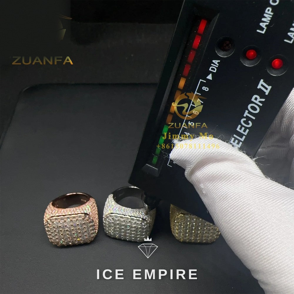 Iced Out Baguette Rose Gold Plated Moissanite Ring