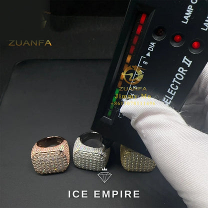 Iced Out Baguette Rose Gold Plated Moissanite Ring