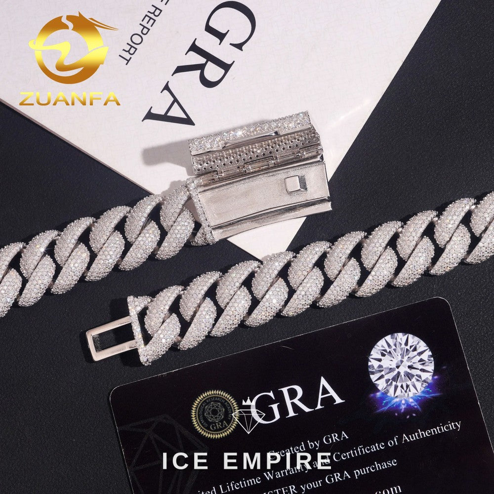 Iced Out Rose Gold Plated Moissanite Cuban Chain