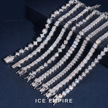 Iced Out 925 Silver Moissanite Tennis Bracelet