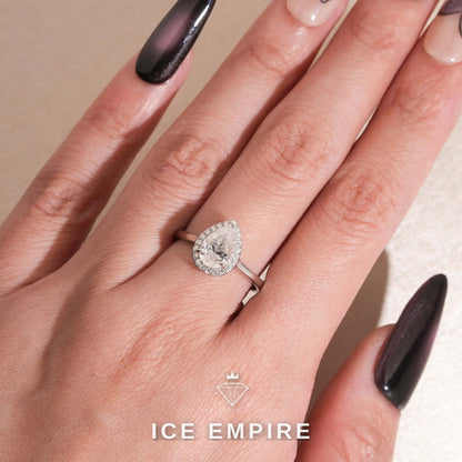 Iced Out Cluster 18K Gold Moissanite Wedding Band