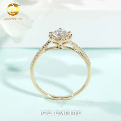 Iced Out Gold Plated Moissanite Engagement Ring