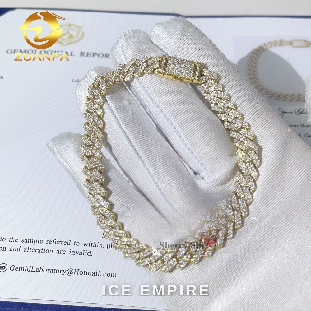 Iced Out Gold Plated Moissanite Cuban Chain