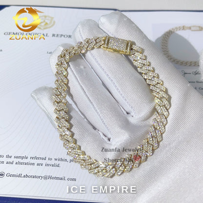 Iced Out Gold Plated Moissanite Cuban Chain