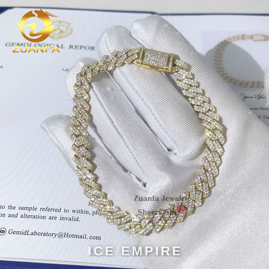 Iced Out Gold Plated Moissanite Cuban Chain
