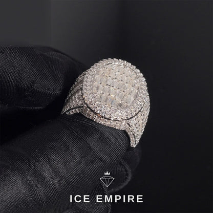 Iced Out Baguette 925 Silver Moissanite Ring