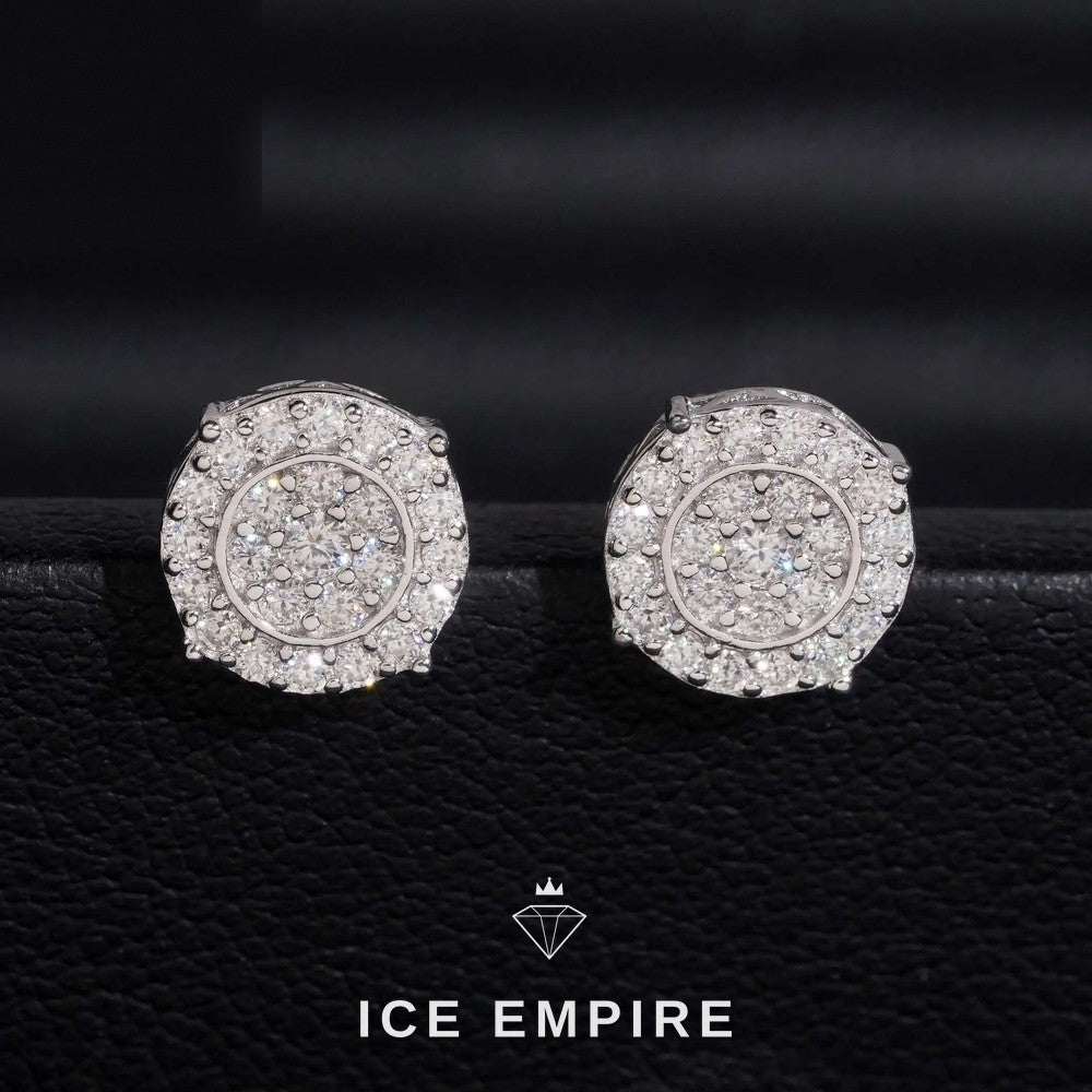 Iced Out 925 Silver Moissanite Stud Earrings