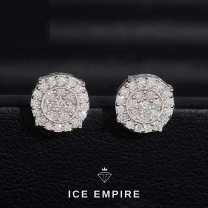 Iced Out 925 Silver Moissanite Stud Earrings