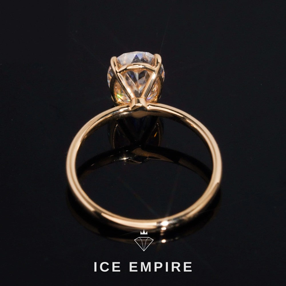 Iced Out Gold Plated Moissanite Engagement Ring