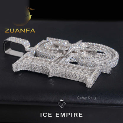 Iced Out Baguette Rose Gold Plated Moissanite Pendant