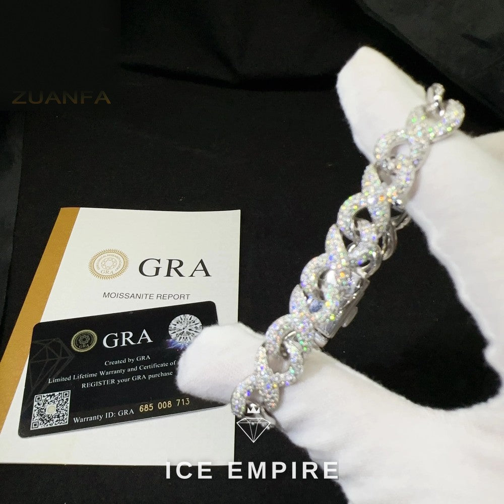 Iced Out Gold Plated Moissanite Cuban Chain