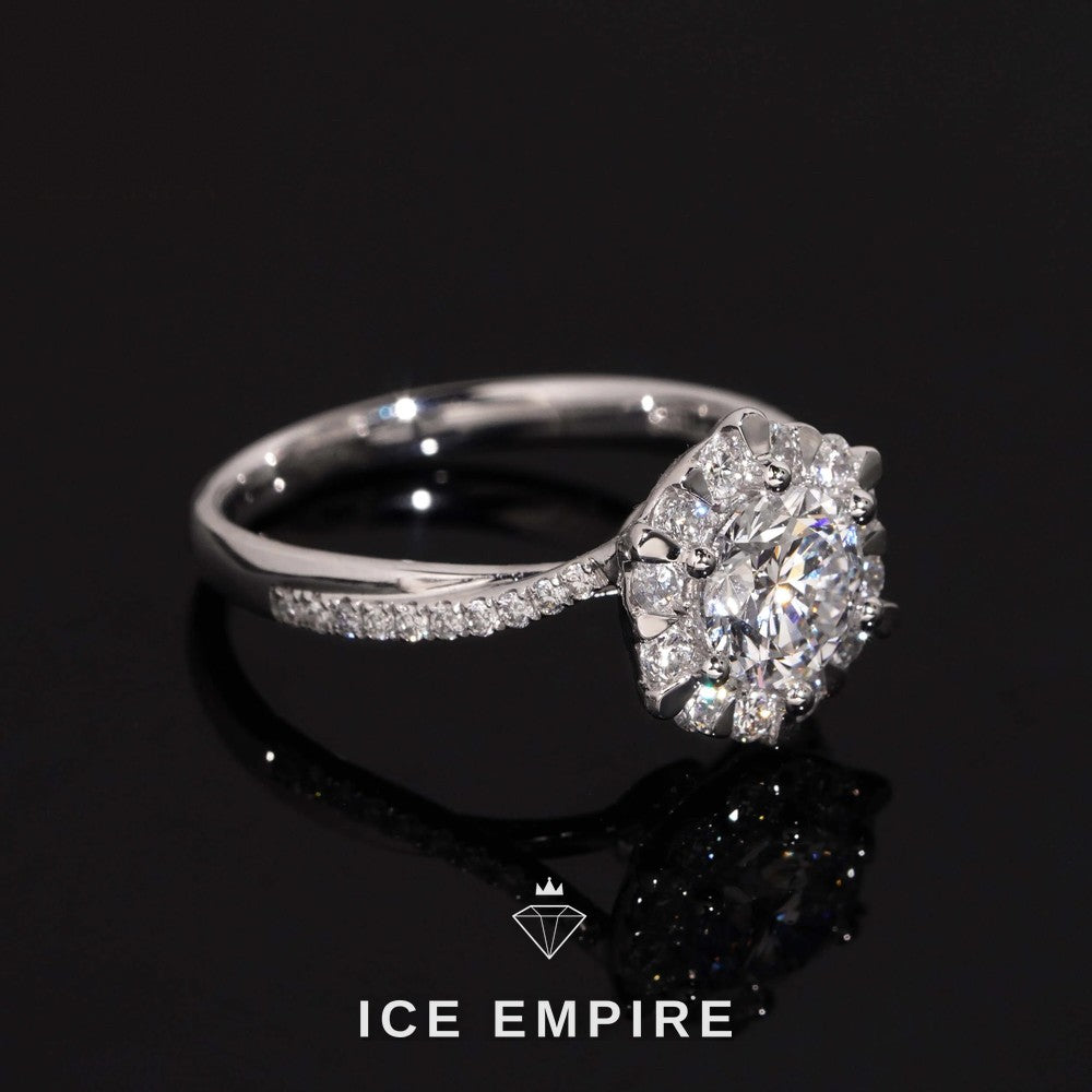 Iced Out 925 Silver Lab Grown Diamond Wedding Band