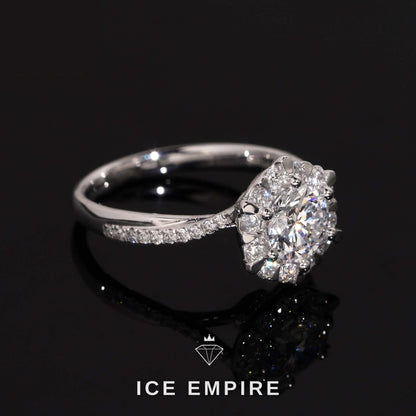 Iced Out 925 Silver Lab Grown Diamond Wedding Band