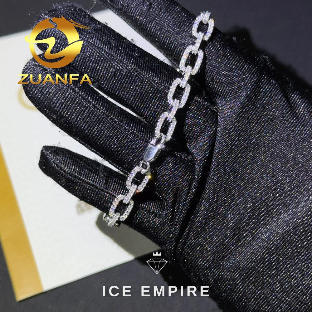 Iced Out 925 Silver Moissanite Cuban Chain