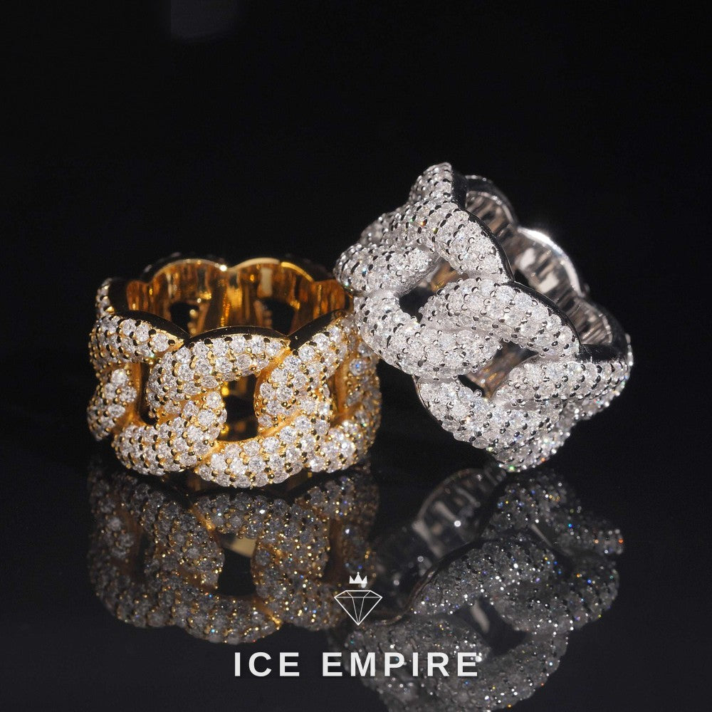 Iced Out 925 Silver Moissanite Ring