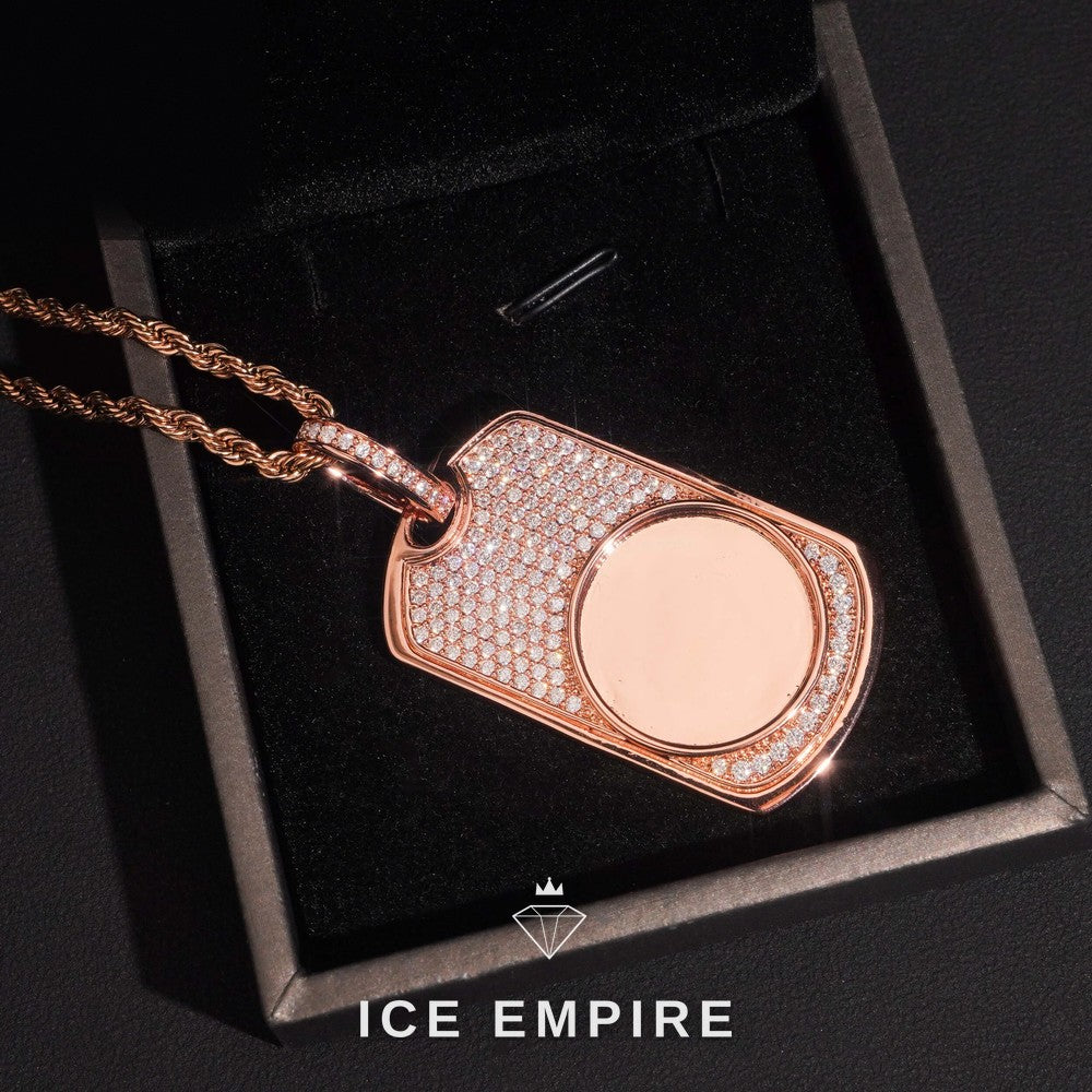 Iced Out Rose Gold Plated Moissanite Pendant