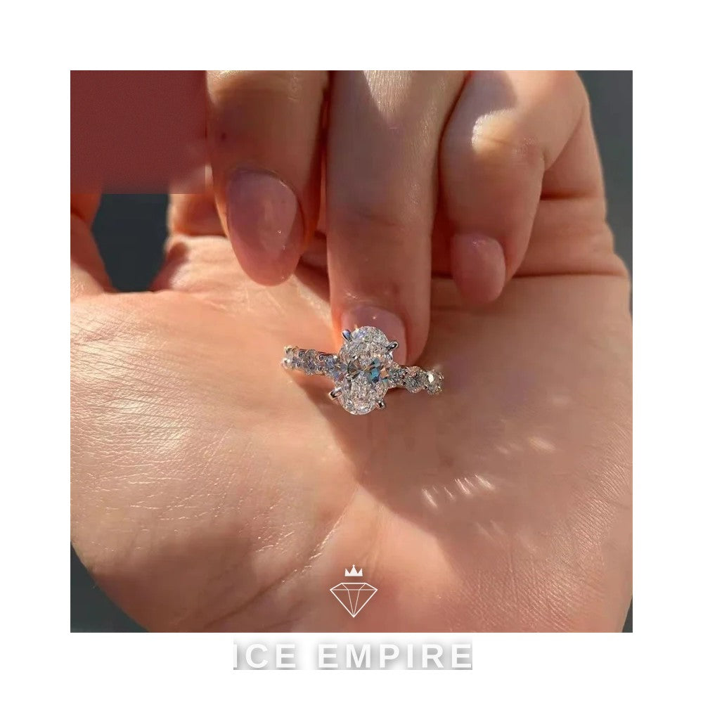 Iced Out 925 Silver Moissanite Wedding Band