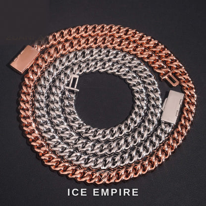 Iced Out Gold Plated Moissanite Cuban Chain