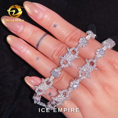 Iced Out 925 Silver Moissanite Cuban Chain