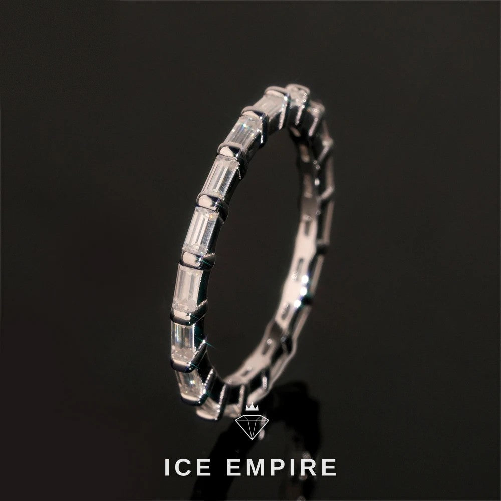 Iced Out Gold Plated Moissanite Wedding Band