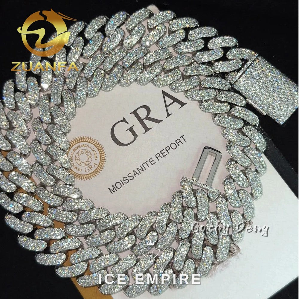 Iced Out Rose Gold Plated Moissanite Cuban Chain