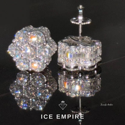 Iced Out 10K Gold Lab Grown Diamond Stud Earrings