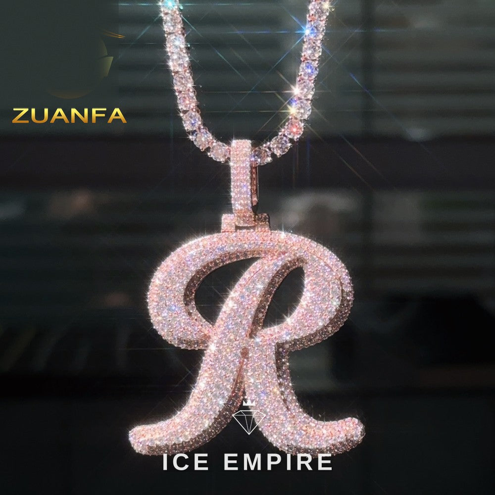 Iced Out Rose Gold Plated Moissanite Pendant