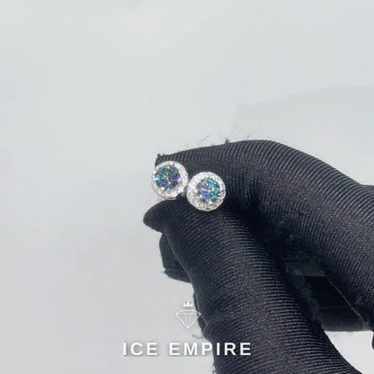 Iced Out 925 Silver Moissanite Stud Earrings