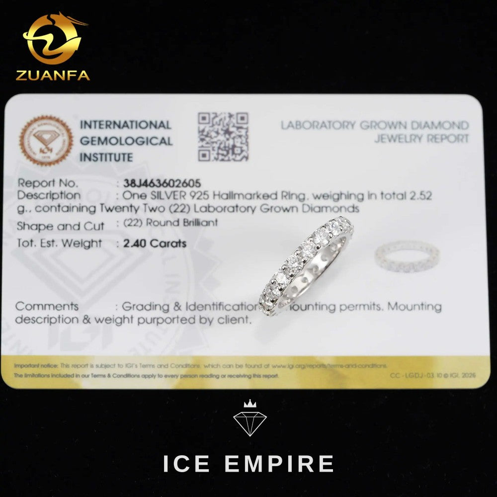 Iced Out 925 Silver Lab Grown Diamond Hoop Earrings