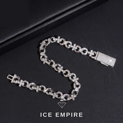 Iced Out Cross 925 Silver Moissanite Cuban Chain