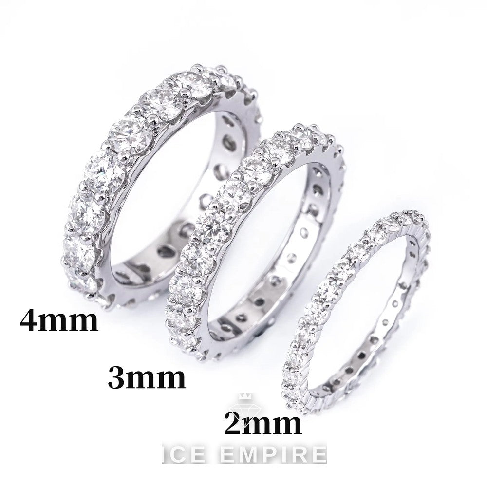Iced Out 925 Silver Moissanite Wedding Band
