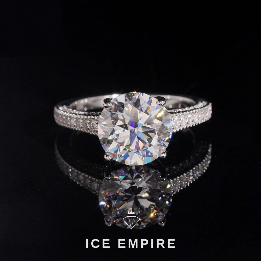 Iced Out 18K Gold Moissanite Wedding Band